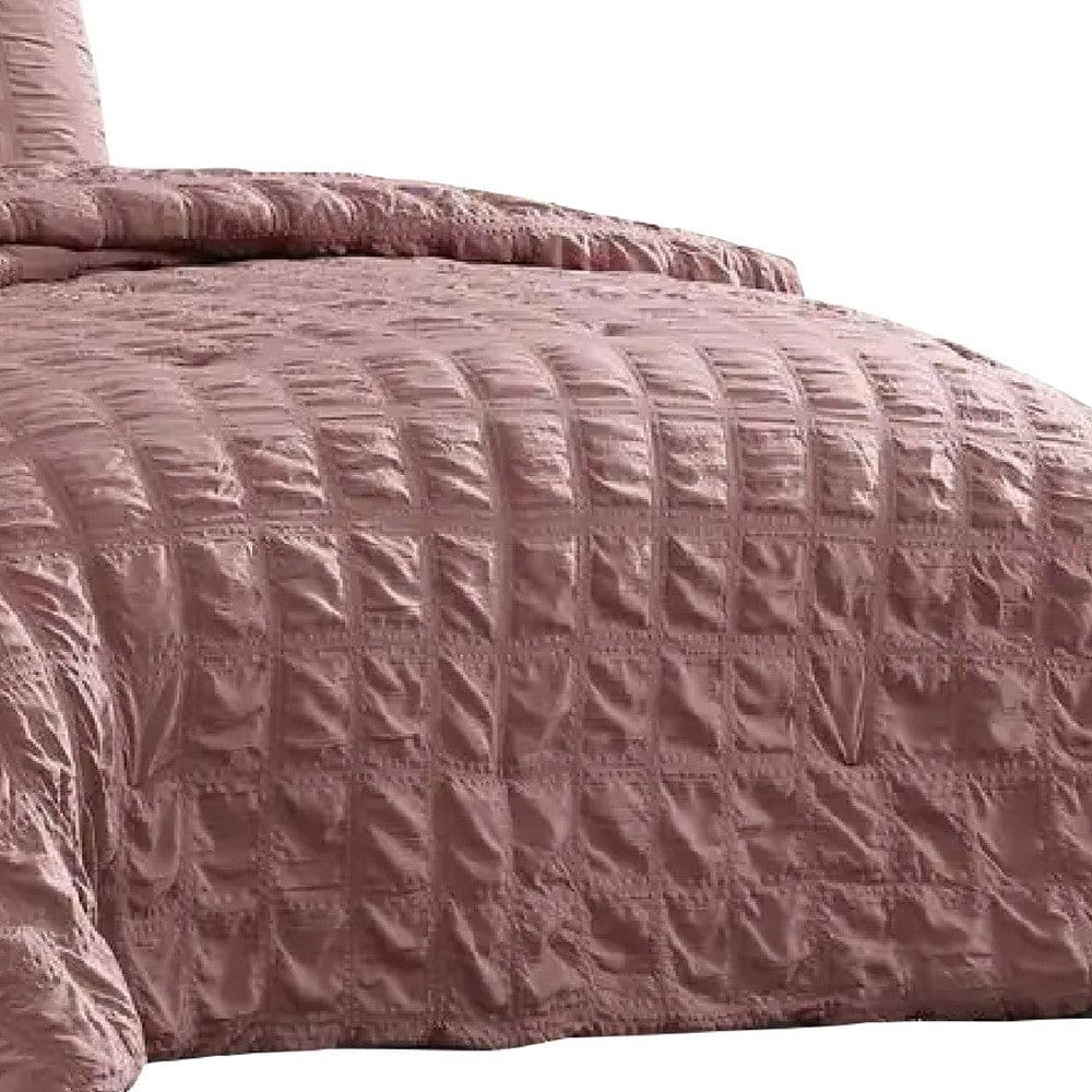 Alice 5 Piece Queen Comforter Set Textured The Urban Port Rose Pink By Casagear Home BM277007