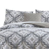 Owen 8 Piece Queen Bed Set Quatrefoil Print The Urban Port White Gray By Casagear Home BM277015