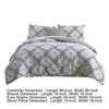 Owen 8 Piece Queen Bed Set Quatrefoil Print The Urban Port White Gray By Casagear Home BM277015