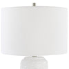 27 Inch Ceramic Table Lamp Wavy Texture Silver White By Casagear Home BM277032