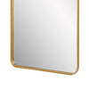 38 Inch Wood Wall Mirror Metal Frame Rounded Corners Gold By Casagear Home BM277040