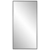 40 Inch Wood Wall Mirror Rectangular Thin Frame Black By Casagear Home BM277041