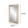 40 Inch Wood Rectangular Wall Mirror Beveled Panel Gold By Casagear Home BM277046