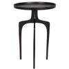 22 Inch Metal Round Accent Table Three Curved Legs Antique Brown By Casagear Home BM277047