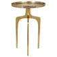 22 Inch Metal Round Accent Table Three Curved Legs Gold By Casagear Home BM277048