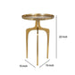 22 Inch Metal Round Accent Table Three Curved Legs Gold By Casagear Home BM277048