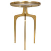 22 Inch Metal Round Accent Table, Three Curved Legs, Gold By Casagear Home