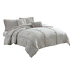 Tyler 8 Piece Puckered King Size Comforter Set, Light Gray By Casagear Home