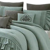 Tyler 8 Piece Ruffled Queen Comforter Set The Urban Port Green Gray By Casagear Home BM277110