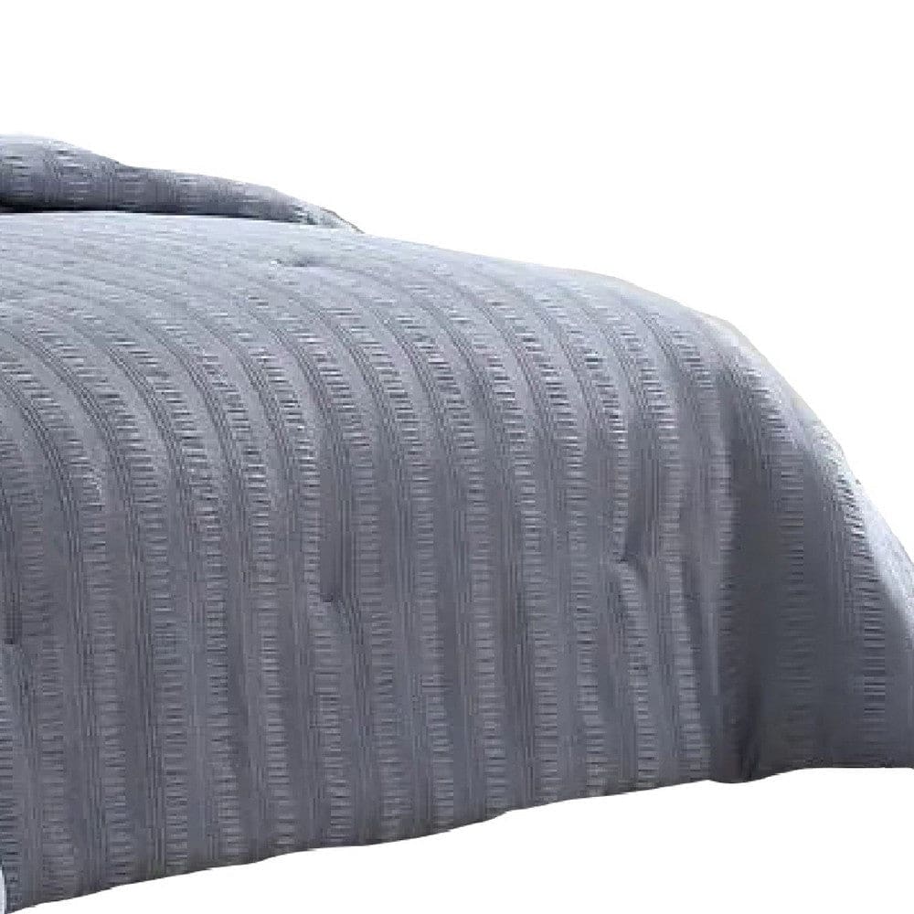 Alice 4 Piece Textured Microfiber Queen Comforter Set The Urban Port Gray By Casagear Home BM277116