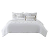 Lance 6 Piece Microfiber Queen Quilt Comforter Set The Urban Port White By Casagear Home BM277189