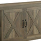 Eli 71 Inch TV Entertainment Center Cabinet Metal Brackets Oak Brown By Casagear Home BM278984