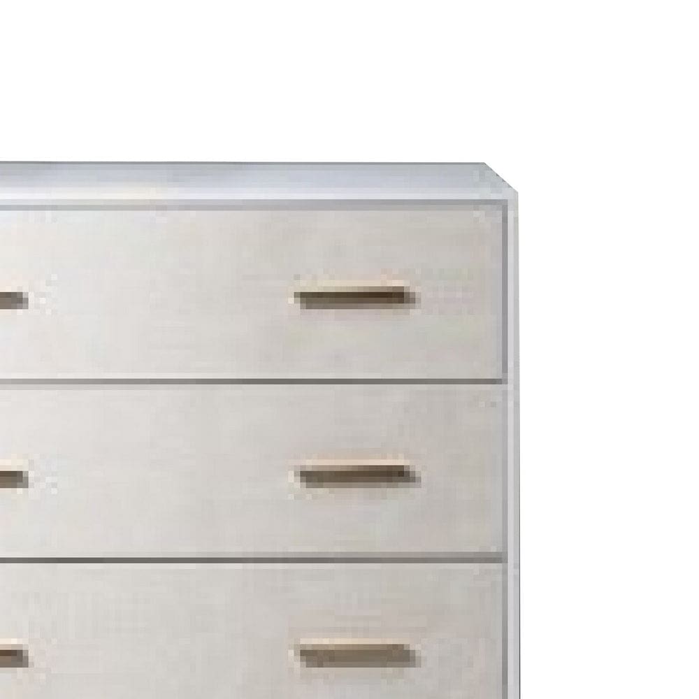 Emily 37 Inch Wood Tall Dresser Chest 4 Drawers Gold Handles White By Casagear Home BM278988