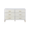 Emily 47 Inch Wood Side Dresser with 6 Drawers Metal Bar Handles White By Casagear Home BM279010