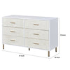 Emily 47 Inch Wood Side Dresser with 6 Drawers Metal Bar Handles White By Casagear Home BM279010