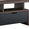 Elle 60 Inch TV Media Entertainment Console 3 Compartments Drawer Walnut By Casagear Home BM279026