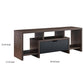 Elle 60 Inch TV Media Entertainment Console 3 Compartments Drawer Walnut By Casagear Home BM279026