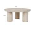 40 Inch Modern Solid Mango Wood Coffee Table Round Handcrafted Brown By Casagear Home BM279051