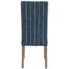 19 Inch Parson Style Dining Chair Fabric Stripes Set of 2 Blue Brown By Casagear Home BM279068