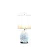 20 Inch Glass Table Lamp 9W LED 3 Way Switch Egg Shape Silver By Casagear Home BM279101