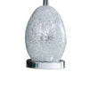 20 Inch Glass Table Lamp 9W LED 3 Way Switch Egg Shape Silver By Casagear Home BM279101