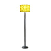 Finn 63 Inch Glamorous Floor Lamp Rose Accent Shade 100W Yellow Silver By Casagear Home BM279105