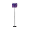 Finn 63 Inch Glamorous Floor Lamp Rose Accent Shade 100W Purple Silver By Casagear Home BM279107