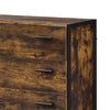 Nat 48 Inch Rustic Wood Chest 5 Drawers Brown and Black By Casagear Home BM279153