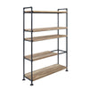 Ley 65 Inch 5 Tier Industrial Style Bookshelf, Wood, Metal, Brown, Black By Casagear Home