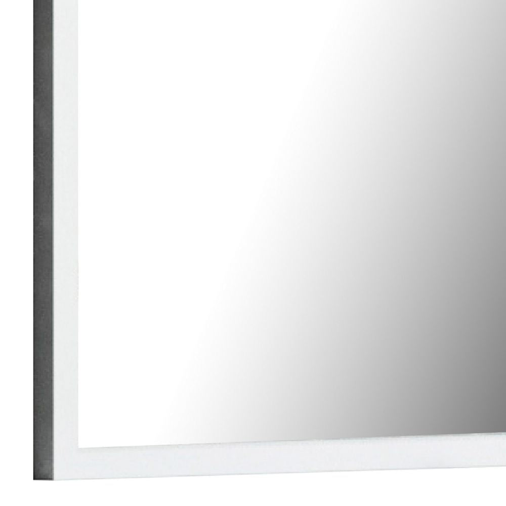 Noe 40 Inch Modern Mirror Wood Frame Portrait Matte White By Casagear Home BM279214