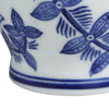 6 Inch Porcelain Jar Urn Shape Lid Floral Design Blue White By Casagear Home BM279526