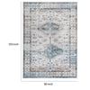 Nyx 10 x 8 Large Soft Fabric Floor Area Rug Vintage Blue Border Design By Casagear Home BM279707