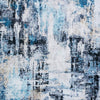 Rue 10 x 8 Large Soft Fabric Floor Area Rug Washable Abstract Blue and White Design By Casagear Home BM279709