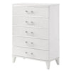 49 Inch Modern Tall Dresser Chest, 5 Drawers, Bar Handles, Wood, White By Casagear Home