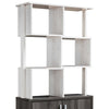 Crew 68 Inch Wood Bookcase Unit 1 Cabinet 6 Compartments Oak White Gray By Casagear Home BM279733