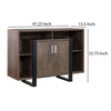 Zale 47 Inch Wood Buffet Sideboard Console 1 Cabinet Sled Base Brown By Casagear Home BM279737