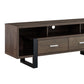 Zale 60 Inch Wood TV Media Entertainment Console Sled Base Brown By Casagear Home BM279738