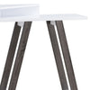 Baki 38 Inch Modern Wood Side Console Table Corner Compartment White By Casagear Home BM279739