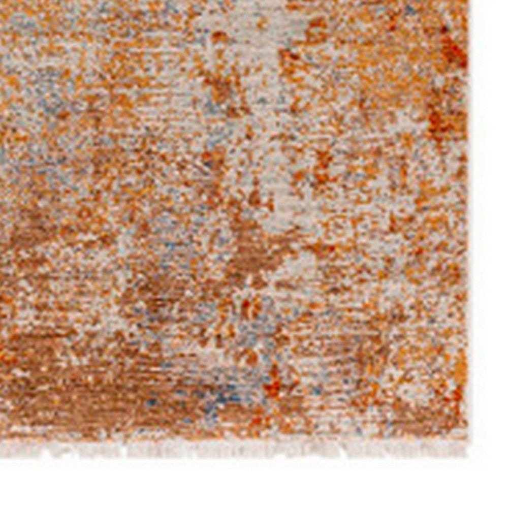 5 x 8 Modern Area Rug Abstract Paint Art Design Soft Fabric Orange Brown By Casagear Home BM280132