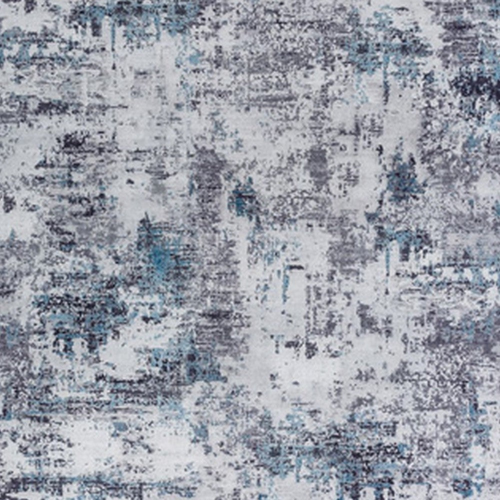 Keli 5 x 7 Modern Area Rug Abstract Art Design Soft Fabric Gray Blue By Casagear Home BM280142