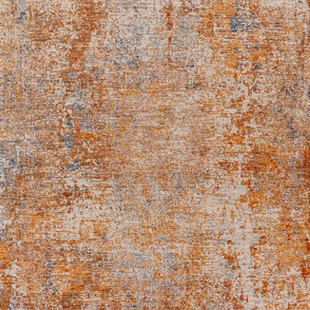 8 x 10 Modern Area Rug Abstract Design Soft Fabric Orange Brown Blue By Casagear Home BM280159