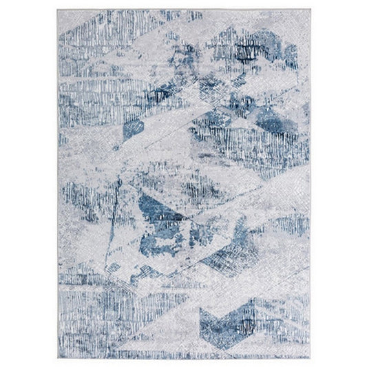 Lexi 5 x 7 Modern Area Rug, Abstract Art Design, Soft Fabric, Blue, Gray By Casagear Home