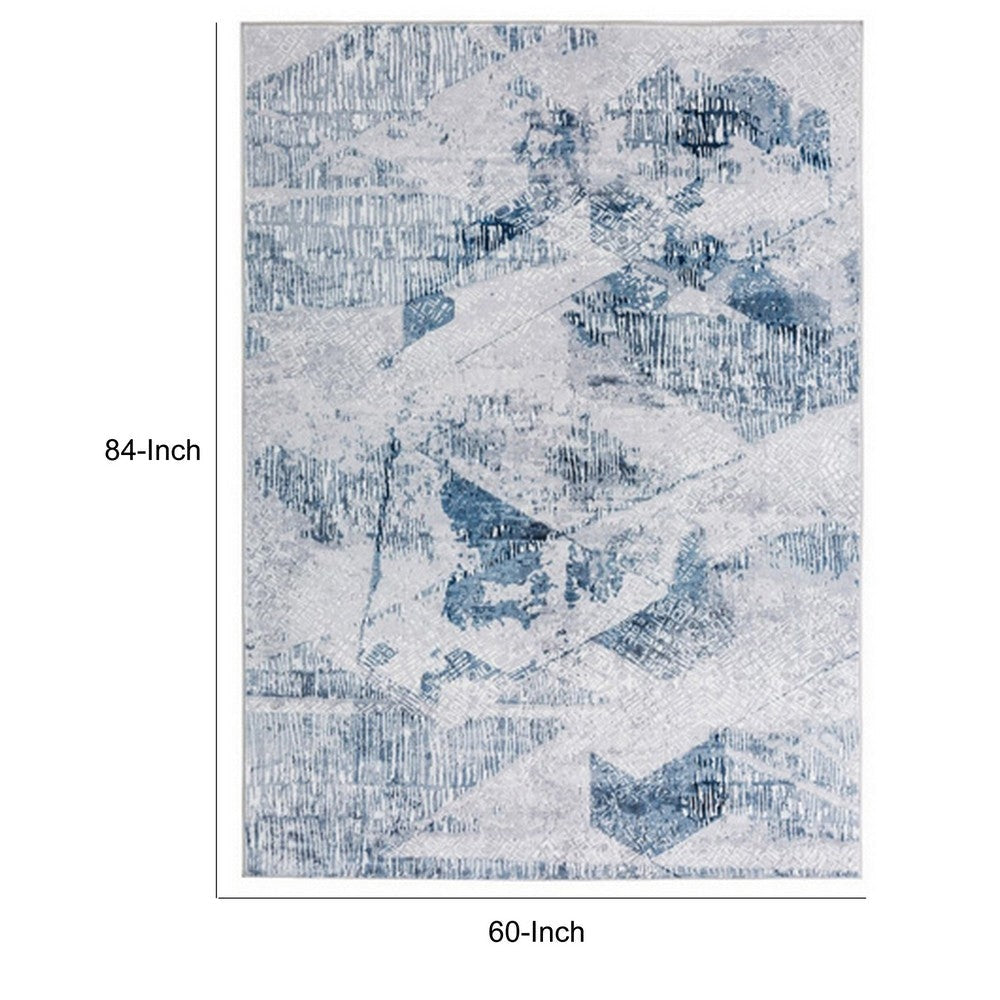 Lexi 5 x 7 Modern Area Rug Abstract Art Design Soft Fabric Blue Gray By Casagear Home BM280168