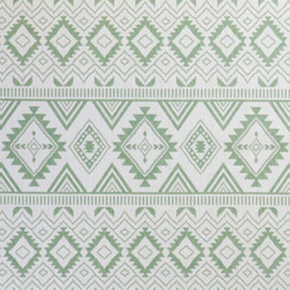 Xyla 8 x 10 Soft Area Rug Geometric Design Tribal Large Cream Green By Casagear Home BM280181