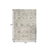 Aza 5 x 7 Floor Area Rug Damask Floral 9mm Medium Sage Green Cream By Casagear Home BM280205