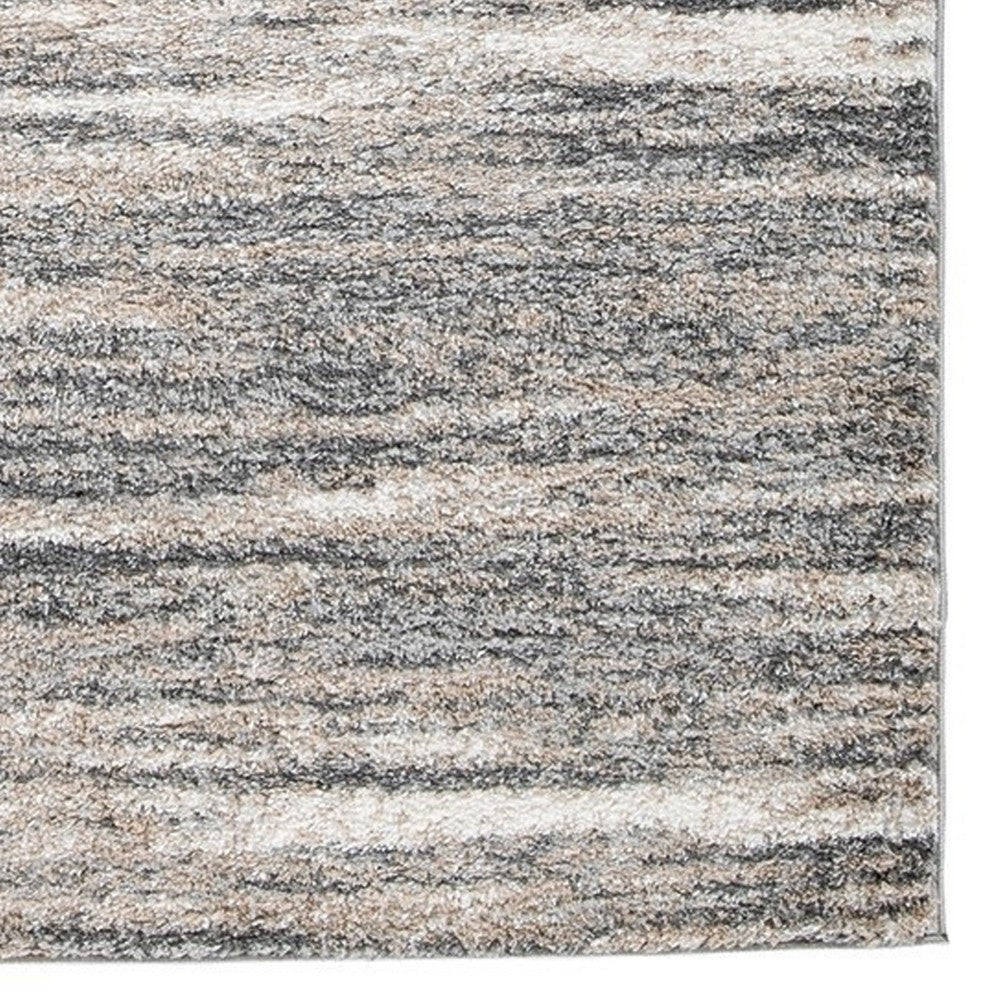 Zeni 5 x 7 Modern Area Rug Smokey Lined Design Soft Fabric Ivory Beige By Casagear Home BM280226