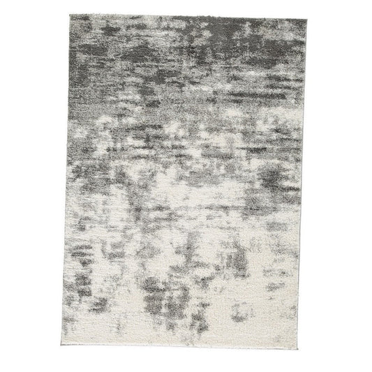 Pax 5 x 7 Modern Area Rug, Smoky Paint Design, Fabric, Medium, Cream, Gray By Casagear Home