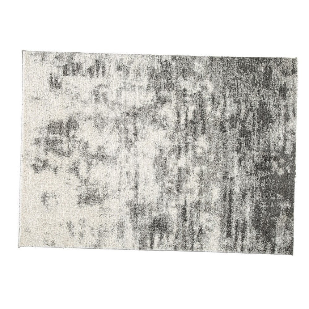 Pax 5 x 7 Modern Area Rug Smoky Paint Design Fabric Medium Cream Gray By Casagear Home BM280243