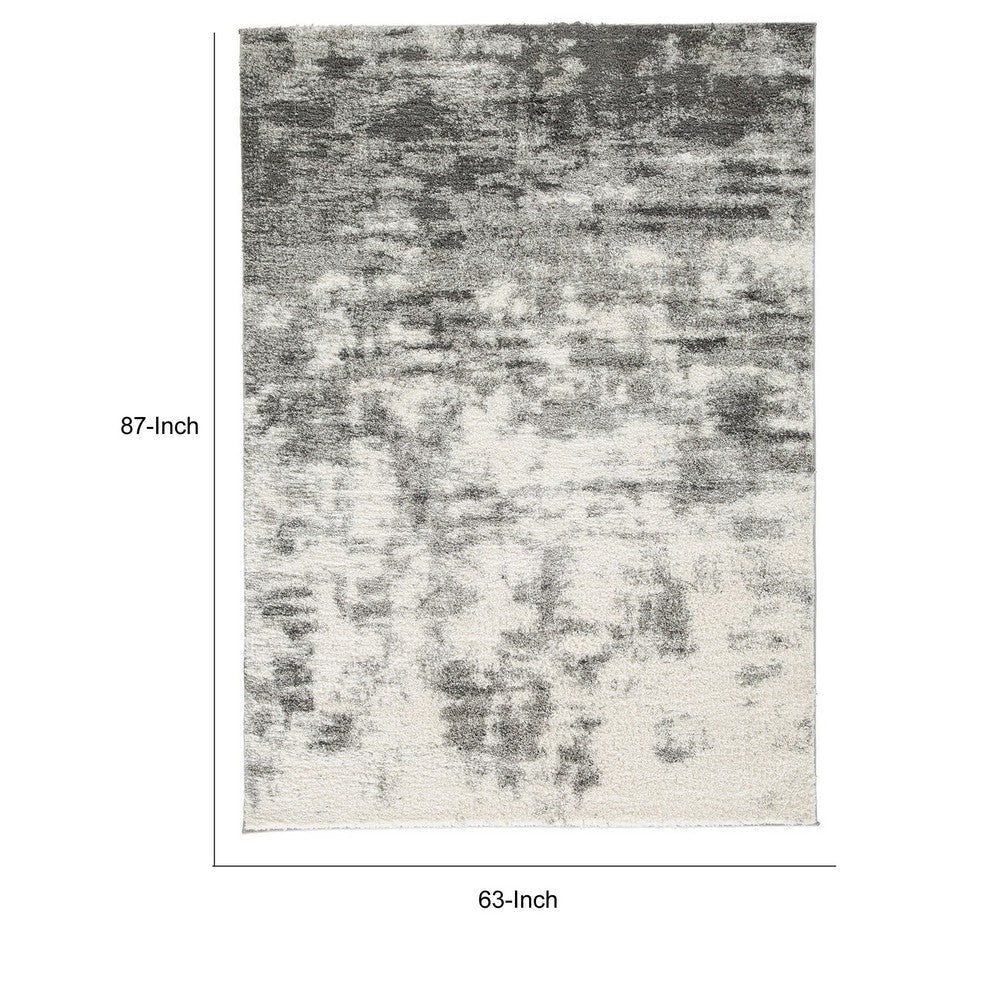 Pax 5 x 7 Modern Area Rug Smoky Paint Design Fabric Medium Cream Gray By Casagear Home BM280243