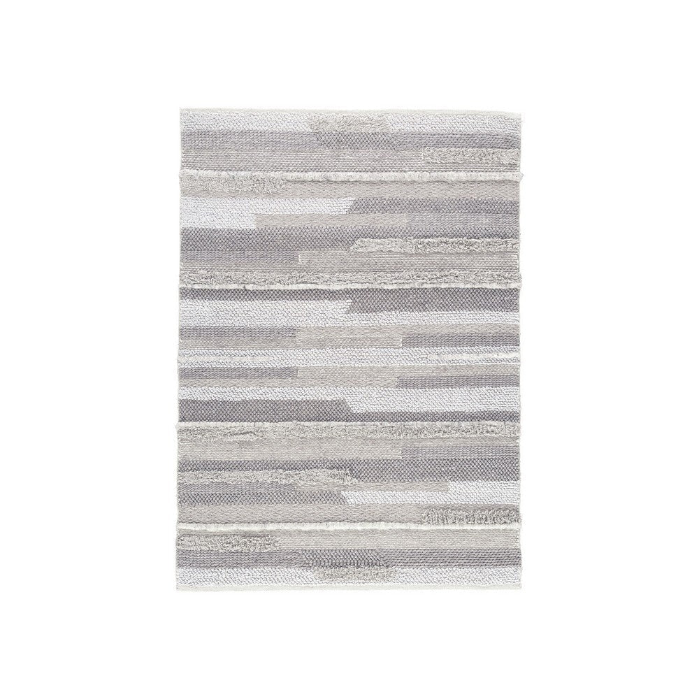 Ella 5 x 7 Modern Area Rug, Simple Abstract Design, Soft Fabric, Stone Gray By Casagear Home